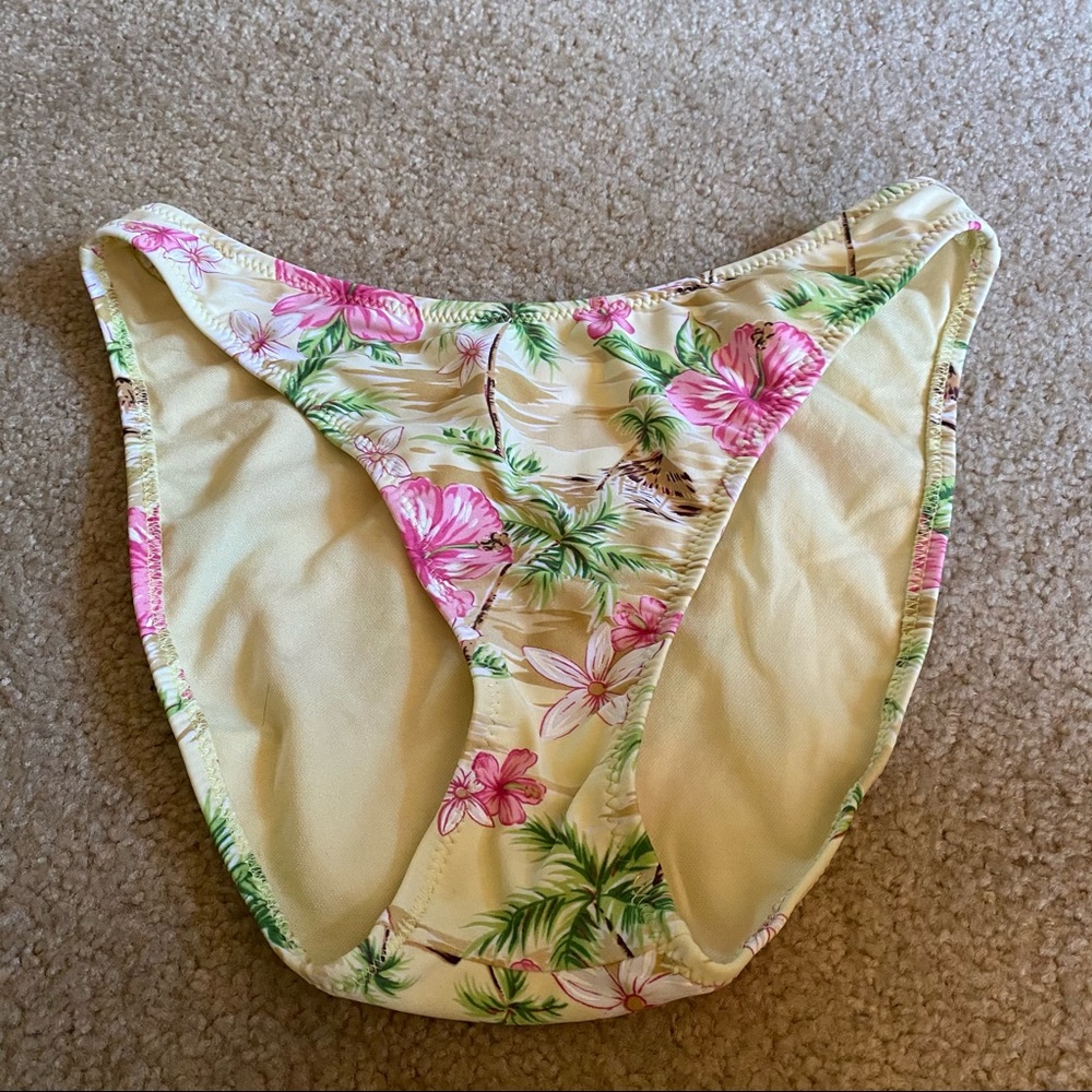 Swimsuit, Hawaiian Flower Print Bottoms